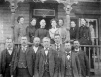 I. M. Brumback family on porch, 1890